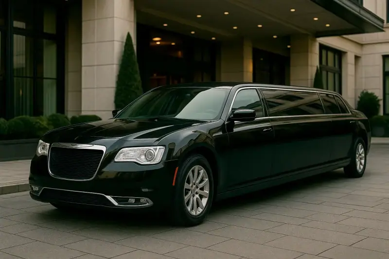 Black stretch limousine for limo service